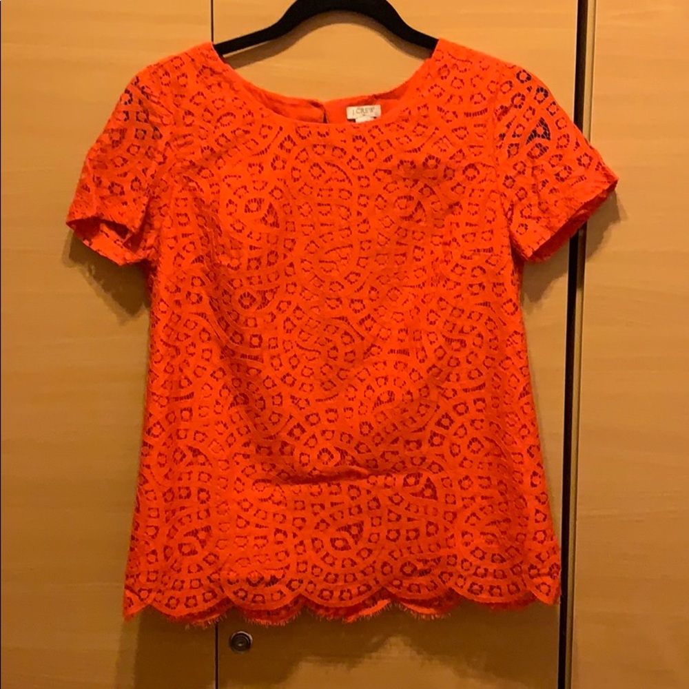Lace red shirt